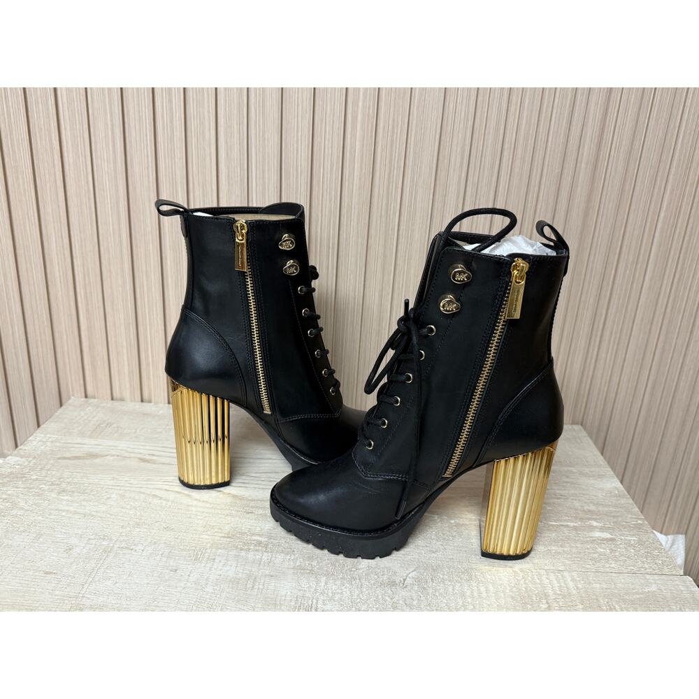Michael Kors Porter Leather Lace-Up Boot Womens Shoes Sz 6M New in Box - Picture 8 of 16